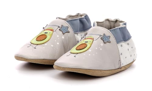 Robeez Heavy Day Slipper, Light Grey White, 1.5/2 UK Child