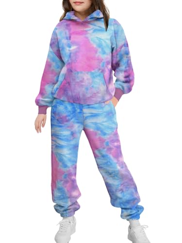 Image of Arshinet Girls 2 Piece Outfits Hoodie Sweatsuit Sets Oversized Sweatshirt and Baggy Fall Fashion Sweatpant with Pockets