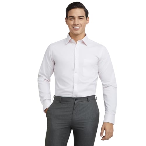 Image of Raymond Slim Fit Pure Cotton Checks Pattern Semi Cut Away Collar Formal Shirt