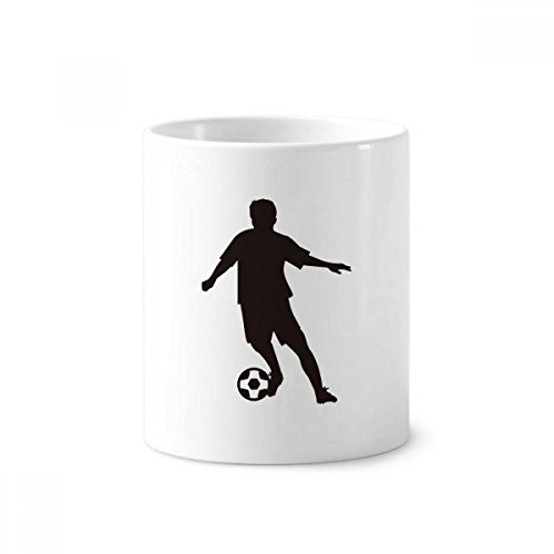Silhouette de football gobelet en céramique 350ml pour brosse à dents et crayons