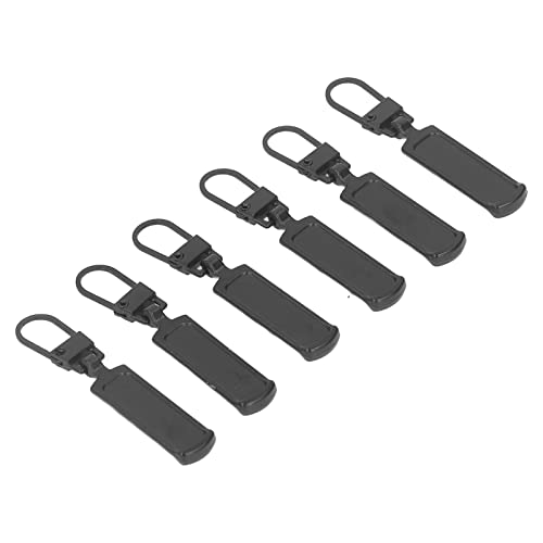 Jeanoko 6Pcs Zipper Pull Tab Metal Zipper Head Detachable Colred Zipper Pull Replacement for Clothing Luggage Shoes Toys Handbags Wallets(Black) Clothing Accessories