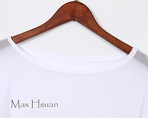 Max Hsuan Womens Summer Solid Sheer Batwing Blouse Chiffon Caftan Poncho Tunic Top Plus Size Cover up4