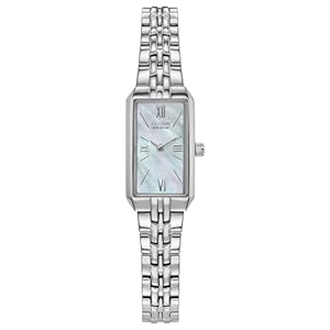 Citizen Ladies’ Eco-Drive Classic Dress Corso Stainless Steel Rectangle Watch, 2-Hand, Jewelry Clasp