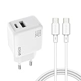 20W Chargeur USB C, Bloc d'Alimentation Adaptateur Conçu pour A-pple, Prise USB C Rapide compatible avec i-Phone 17/16/15/14/13 Plus Pro Max Mini, Air-Pods i-Pad, Samsung Galaxy S25/24/23