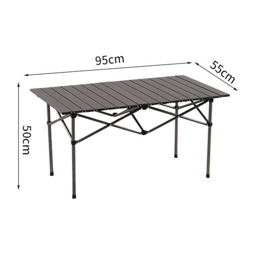 Folding Camping Table That Fold Up Portable Picnic Table Lightweight Aluminum Folding Table Roll Up Tables for 4-6 Person Camping, Beach, Picnic, Outdoor BBQ, Backyard(95 x 55 x 50CM) - Image 4