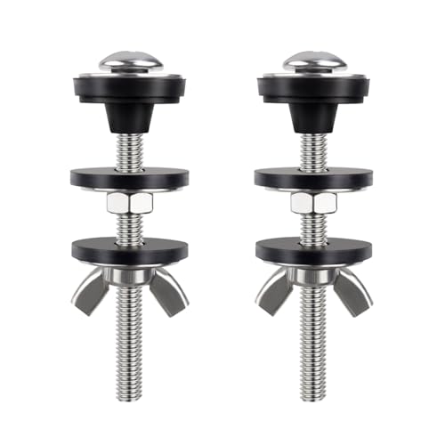 2 Pcs Toilet Tank Bolts Replacement Kit Toilet Tank to Bowl Bolts Heavy Duty Stainless Steel Universal Toilet Seat Bolts and Nuts Toilet Seat Screws and Nuts with Rubber Washers Gaskets (Silver)