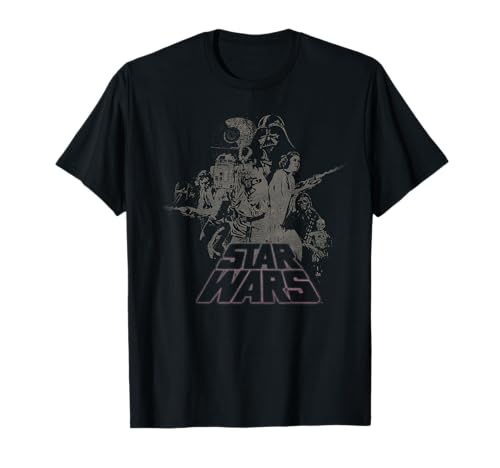 T-shirt Star Wars Faded Group Shot en coton col rond imprimé