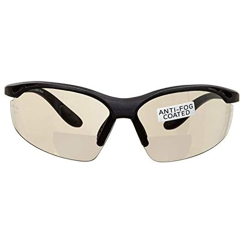 voltX 'CONSTRUCTOR' BIFOCAL Reading Safety Glasses (MIRROR +1.5 Dioptre INDOOR/OUTDOOR LENS) UKCA & CE EN166F certified/Cycling Sports Glasses includes safety cord + UV400 anti fog coated lens Cover