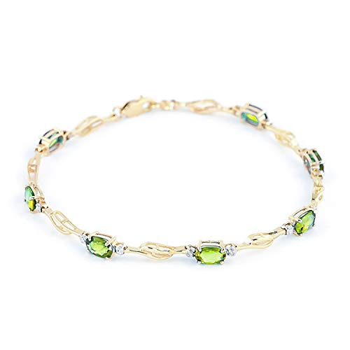 Galaxy Gold GG 3.39 Carat 14k Solid Gold Tennis Bracelet Peridot Diamond3