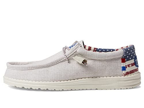 Image of Hey Dude Wally Braided Sneaker Rosso da Uomo 40003-6VP, Stars N Stripes, 5 UK
