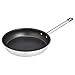 AmazonCommercial - Padella antiaderente in acciaio inox con rivestimento in alluminio, 28 cm