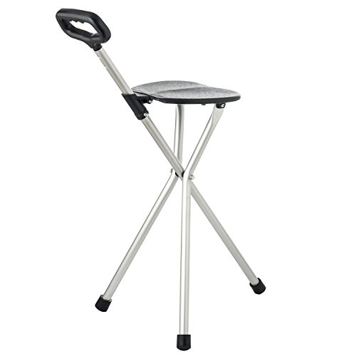 イーサプライ ステッキチェア 軽量 折畳み 三脚 EEX-CH40