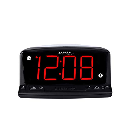 ZAPALA expert Jumbo LED Digital Alarm Clock – Simple Operation - Easy to See Large Numbers, Built in Night Light, Loud Beep Alarm with Snooze, Bright Big Red Digit Display, Dimmer Control