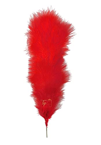 Image of Fluffy Natural Dyed Feather Kalgi Kalangi Stick for Craft (7-8 Inch) (Red Rose, Pack of 5 Pcs)