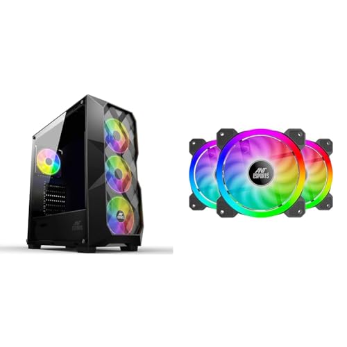 Image of Ant Esports ICE- 300 Mesh V2 Mid-Tower Computer Case /Gaming Cabinet - Black | Support ATX, Micro-ATX