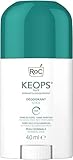 RoC - KEOPS Deodorant Stick - 24 Hours Efficacy - Alcohol-Free, Fragrance-Free & Free of Aluminium Salts - Skin-Friendly Deodorant - Suitable for Daily Use - 40 ml
