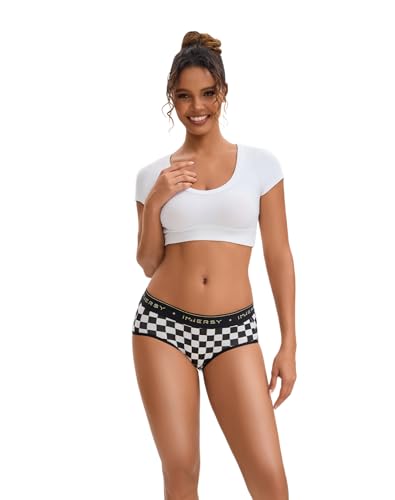 INNERSY Women’s Underwear Cotton Hipster Panties Mid Rise Briefs Tagless Wide Waistband 6 Pack2