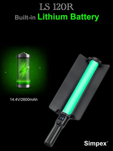Image of Simpex LS120R RGB Light Stick, Portable Handheld Stick with in Built Battery and Creative Music Mode for Professional Filming