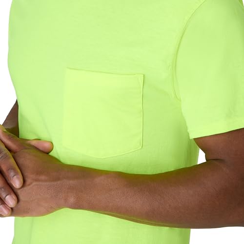 Hanes Men's Workwear Pocket T-Shirt Pack, Moisture Wicking Tee, Odor Control, 2-Pack, Safety Green, Medium by Hanes - Used condition - Image 7