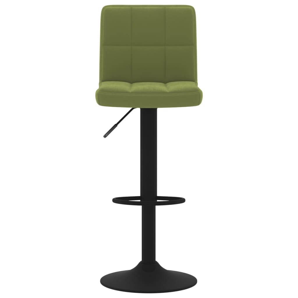 Taburete de bar de terciopelo verde claro, moderno taburete regulable en altura con reposapiés y resorte de gas, silla de bar giratoria 360 grados para cocina, comedor y bar, 40 x 47 x (90-111