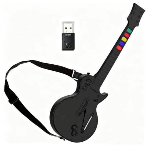 Image of NBCP PC Guitar Hero Controller, Wireless PS3 Guitar Hero with Dongle for PC /PlayStation 3, Compatible with Guitar Hero, Rock Band, Clone Hero & Fortnite Festival - Black