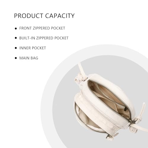 Crossbody Bag - Women's Coin Pouch, Zippered Round Purse, Cotton Canvas with Zipper – Lightweight and Stylish4