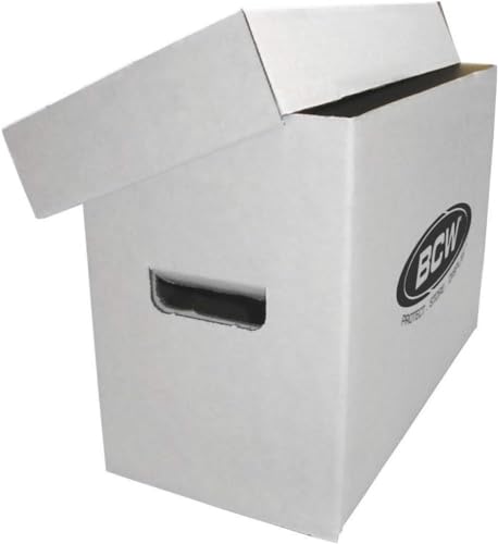 BCW Short Comic Storage Box - 1 Pack | Holds 150-175 Current/Silver Age Comics | Stackable, Durable 200 lb. Strength