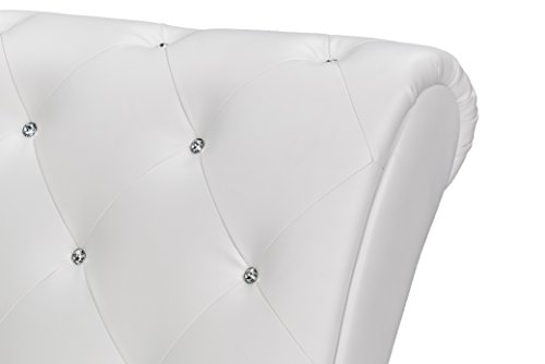 image for Baxton Studio Pease Contemporary Faux Leather Upholstered Crystal Butt
