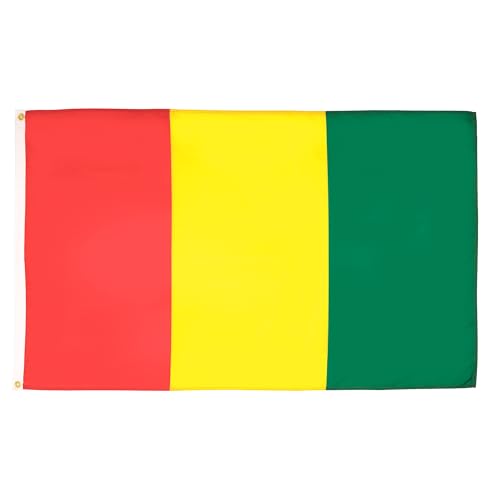 AZ FLAG - Drapeau Guinée - 90x60 cm - Drapeau Guinéen 100% Polyester Avec Oeillets Métalliques Intégrés - Pavillon 50 g