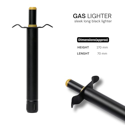 Image of Nirency Long Lasting Manual Kitchen Lighter | Spark Ignition Lighter for Gas Stove & Burner for Home, Restaurant and Outdoor Use - Regular Size Handle with Grip Guard