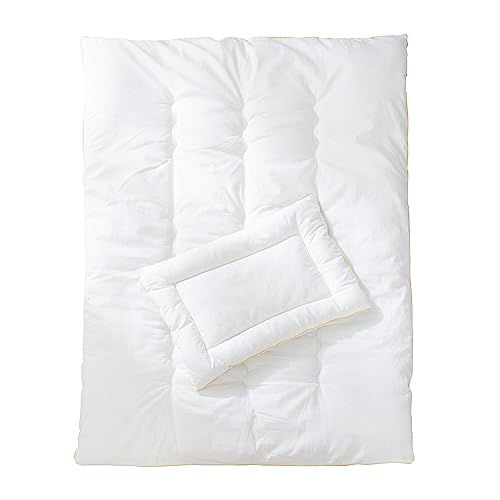 Roba Set Biancheria Per Culla - Coperta 100 X 135 Cm E Cuscino 40 X 60 Cm - Ideale Per Tutte Le Stagioni - 100% Cotone Biologico E Traspirante - Bianco - 2