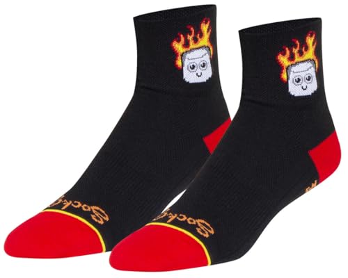 SockGuy Unisex 3in Burnt Out Cycling/Running/Active Socks