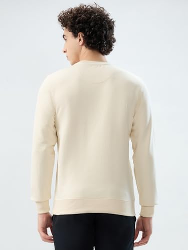 Image of Park Avenue Men Slim Fit Solid Pattern Cotton Polyester Blend Round Neck Full Sleeve Casual Sweatshirt