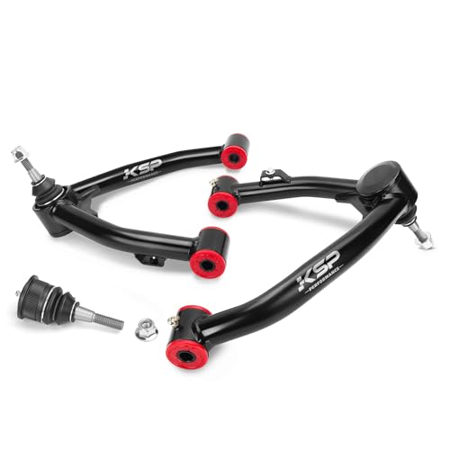 Image of KSP Upper Control Arm 2-4 inch lift for 07-16 Silverado Avalanche Tahoe, Sierra Yukon 6-Lug 2WD /4WD Factory Cast Steel arms, Tubular Black A-arm
