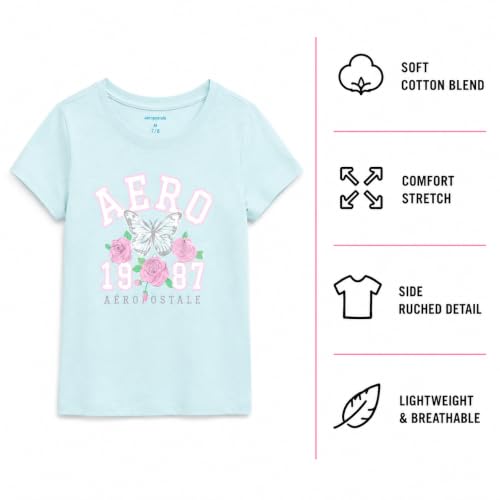 Image of Girls T Shirts - Soft Cotton Blend Short Sleeve Cute Graphic Tees - Classic Crewneck Logo Tee Girls Shirts (Sizes: 7-16)