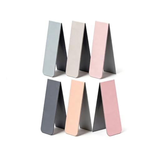 6 marcapáginas magnéticos multicolor, diseño elegante para