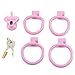 Male Flat Protective Cage with 4 Rings, Portable Flat Cage for Men -USXA18 (Pink, Negative 1)