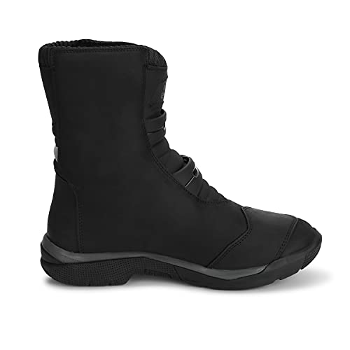 Stelvio Mid WP Riding Boots for Men Black Waterproof Motorcycle Boots Durable Leather Touring Shoes3