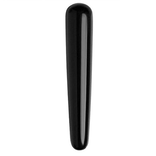 Feng Shui Handmade Natural Black Obsidian Gua Sha Scraping Massage Tool, Massage Wand for Acupuncture Therapy Point Treatment W3433