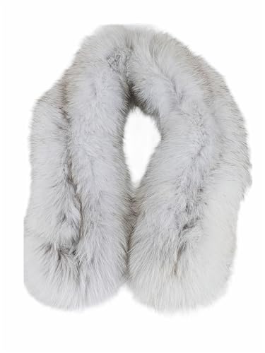 LVCOMEFF Natural Fox Fur Scarf for Women The True Color of Fox Fur Furry Wrap Warm Winter Chic