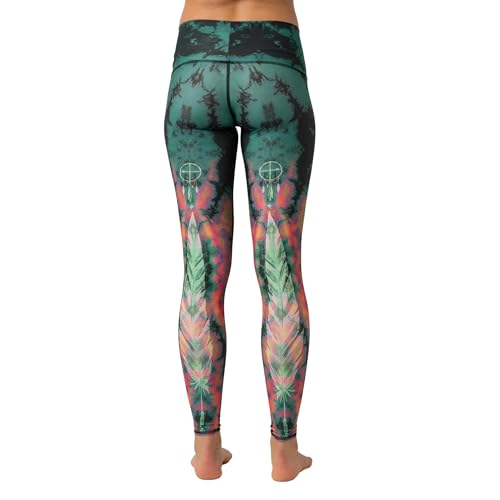 Teeki Eagle Feather Green Hot Pants Leggings S