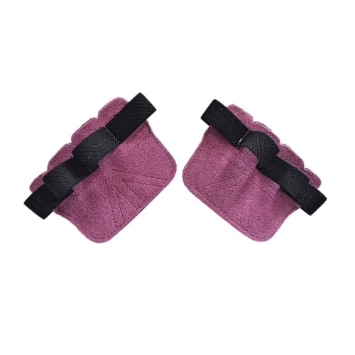 Violiica Guantes de doble capa de cuero vacuno para levantamiento de pesas con bucle de 4 dedos para agarre antideslizante y protección de manos en gimnasio, entrenamiento, color marrón