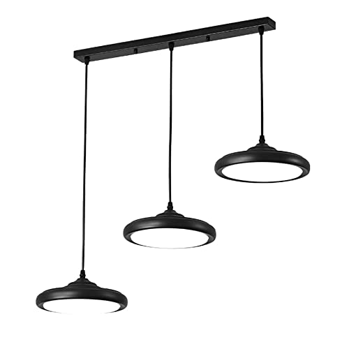 Chandelier LED 3 lignes éclairage suspendu en métal pour îlot de cuisine et salle à manger