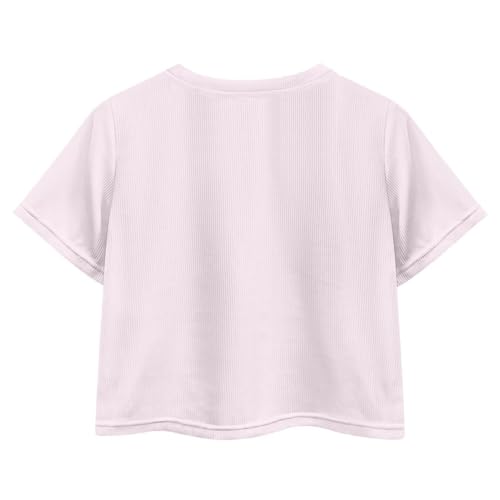 Image of Girls Fashion Crewneck Tee Shirts Casual Short Sleeve Crop Top Summer Outfits 5-14 Year