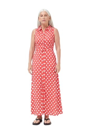 Robe chemise midi rouge à pois pour vos pique-niques et terrasses ensoleillées