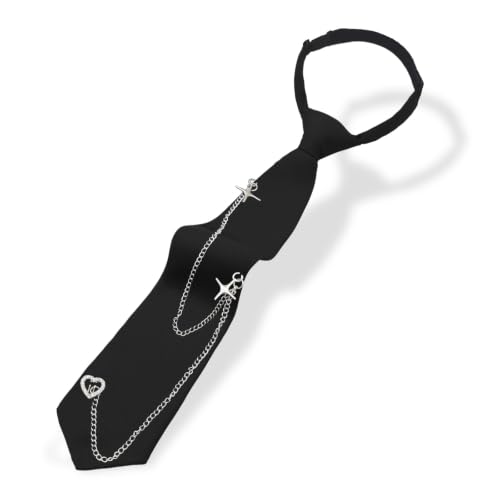 Image of LJBFNN Pre-Tied Ties for Women with Metal Chain, Uniform Shirt Accessory