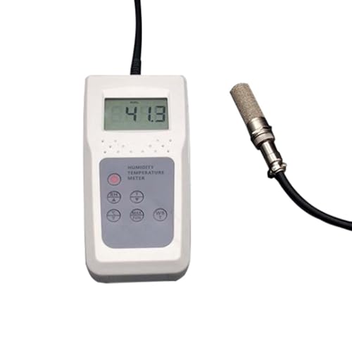 Moisture Temperature Meter,Digital Dampness Moisture Sensor Detector,with Backlit LCD Display,Temperature Humidity Meter