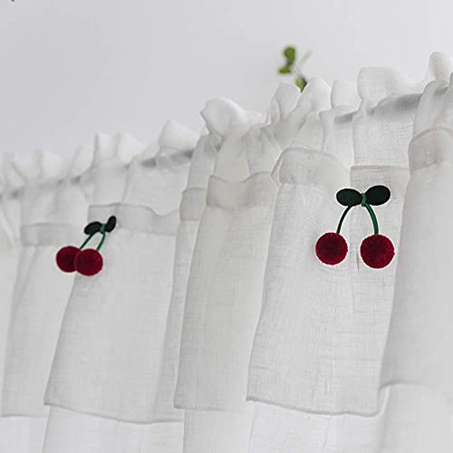 Cortina pequeña blanca ideal para barra de café y ventanas de cocina 5