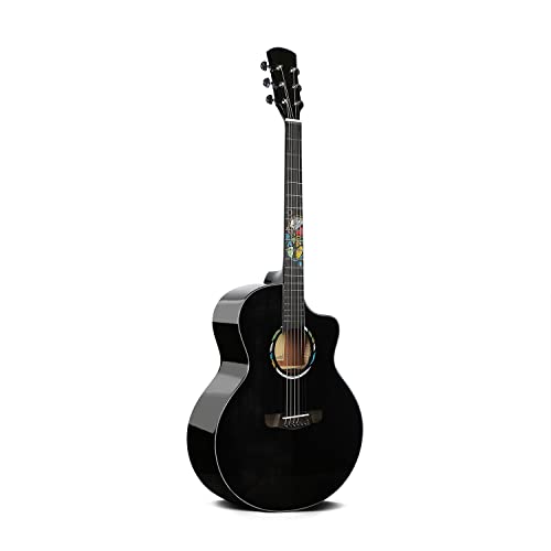 MEIeynt 41 Pouces Débutant Guitare Acoustique Cutaway Guitarra Starter Kit avec Gig Bag Strap Cordes Strap Tuner Picks… - Les Beatles, Paul McCartney, John Lennon, RIngo Starr, George Harrison MEIeynt 41 Pouces Débutant Guitare Acoustique Cutaway Guitarra Starter Kit avec Gig Bag Strap Cordes Strap Tuner Picks… – Image 3