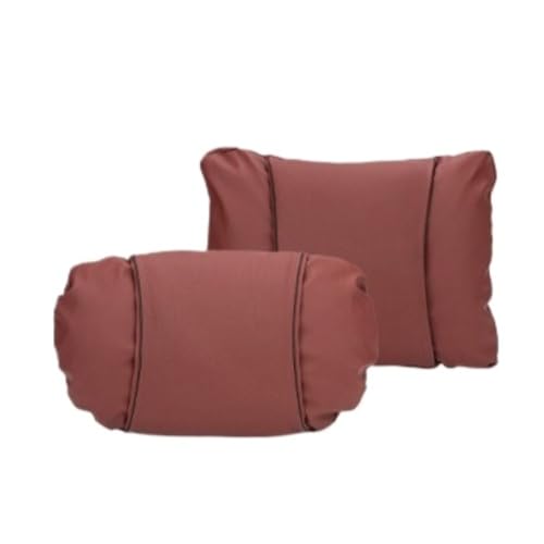 OGXNヘッドレスト 腰枕 腰痛サポート 頸部リラックス 頸椎サポート 人間工学設計 車載用ネックピロー 簡単取り付け 革製 長距離ドライバー向け 首のこり緩和 柔らかく 快適なカーアクセサリー (ヘッドレストのみ,赤)